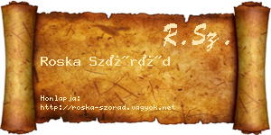 Roska Szórád névjegykártya